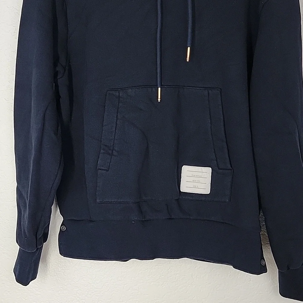 Thom Browne men's stripe hoodie cettire navy blue size 3 - Picture 8 of 15